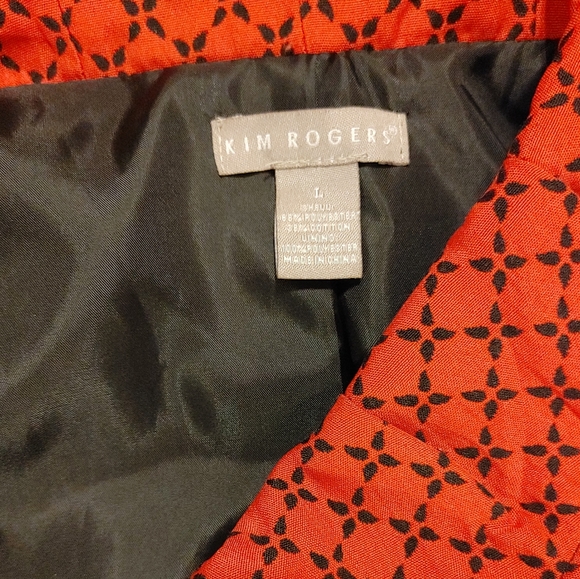Kim Rogers red and black jacket 3/4 sleeves sz L - Picture 6 of 10